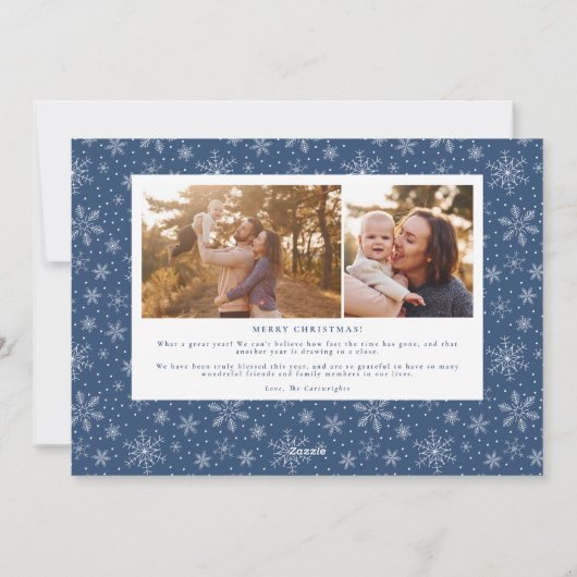 ハッピークリスマスハンドレタリングホリデーフォトカード シーズンカード (裏面)