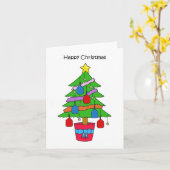 ハッピークリスマスピックボールの木 カード (黄色い花)