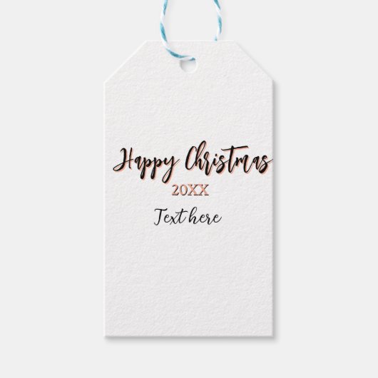 ハッピークリスマスピーチブラックイヤー名詳細holi ギフトタグ (正面)