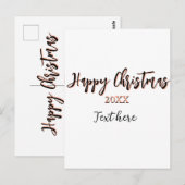 ハッピークリスマスピーチブラックイヤー名詳細holi ポストカード (正面/裏面)