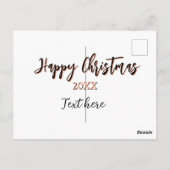 ハッピークリスマスピーチブラックイヤー名詳細holi ポストカード (裏面)