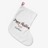 ハッピークリスマスピーチブラックイヤー名詳細holi ラージクリスマスストッキング (正面 (吊り時))