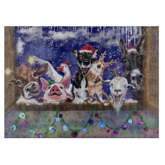 ハッピークリスマスファームおもしろいパーティー切削盤 カッティングボード (正面)