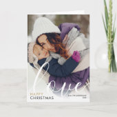 ハッピークリスマスフォトスクリプトラブシックモダン シーズンカード (正面)