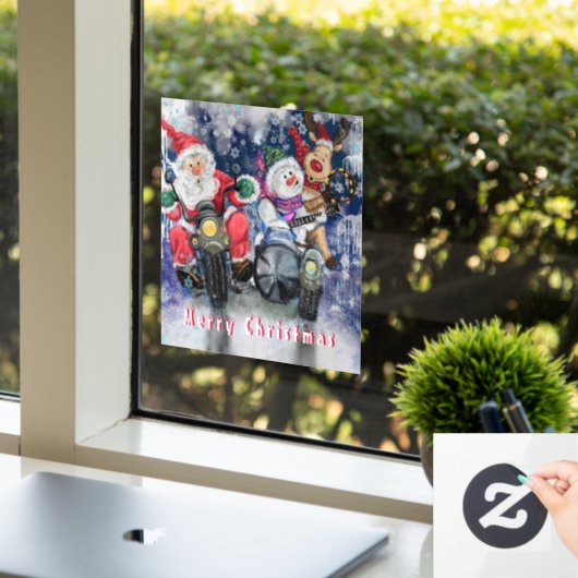 ハッピークリスマスフレンズおもしろいのウィンドウにしがみつく ウィンドウサイン (オフィス)