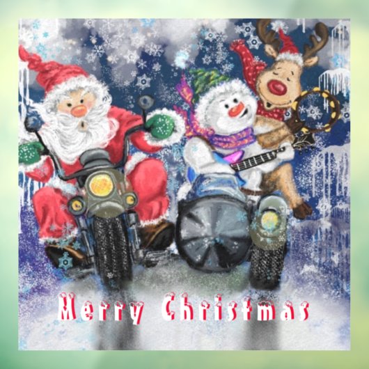 ハッピークリスマスフレンズおもしろいのウィンドウにしがみつく ウィンドウサイン (シート3)