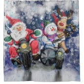 ハッピークリスマスフレンズおもしろいシャワーカーテン シャワーカーテン (正面)