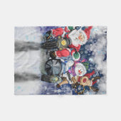 ハッピークリスマスフレンズおもしろいベビーフリースブランケット フリースブランケット (正面(横))