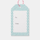 ハッピークリスマスブルーストライプクリスマスギフトタグ ギフトタグ (裏面)