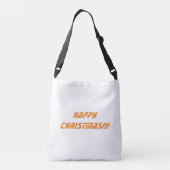 ハッピークリスマスプリント文字名結婚式の贈り物 クロスボディバッグ (裏面)