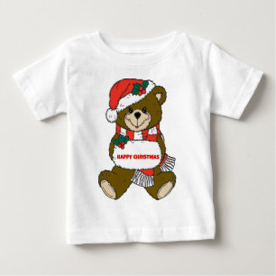 ハッピークリスマスベアー ベビーTシャツ