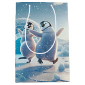 ハッピークリスマスペンギン踊り ミディアムペーパーバッグ (正面)