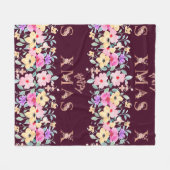 ハッピークリスマスホリデエレガントー フリースブランケット (正面(横))