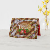 ハッピークリスマスホリデー最高のギフト カード (黄色い花)