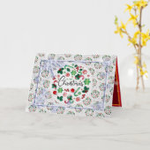 ハッピークリスマスホリデー最高のギフト カード (黄色い花)