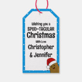 ハッピークリスマスポテトパーソナライズされた ギフトタグ (裏面)