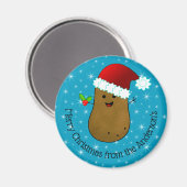 ハッピークリスマスポテトパーソナライズされた マグネット (正面/裏面)
