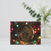 ハッピークリスマスマルーン色標準はがき シーズンポストカード (スタンド正面)