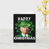 ハッピークリスマスミッズジおもしろいョーバイデン氏セントパトリック カード (黄色い花)