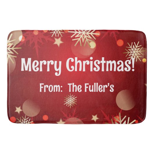 ハッピークリスマスメリークリスマスセーターフェスティバルホリデー バスマット (正面)