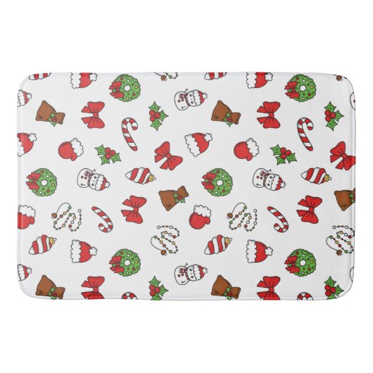 ハッピークリスマスメリークリスマスセーターフェスティバルホリデー バスマット (正面)