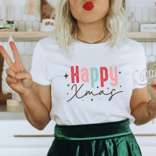 ハッピークリスマスモダンクリスマス Tシャツ