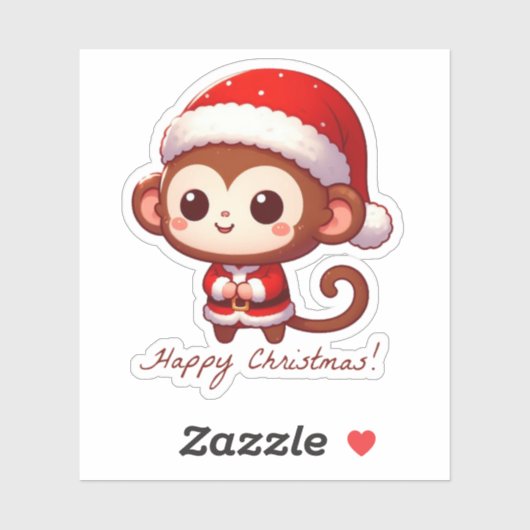 ハッピークリスマスモンキーおもしろい,モンキー シール (シート)