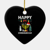 ハッピークリスマスユダヤ人クリスマスハヌッカチャヌ セラミックオーナメント (裏面)