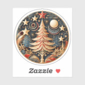 ハッピークリスマスラウンド素晴らしクリスマスツリーの装飾 シール (シート)