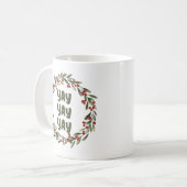 ハッピークリスマスリースウィンターウエディングデイヤイ コーヒーマグカップ (正面左)
