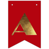 ハッピークリスマスレッドグリーンゴールデン文字タイポグラフィ バンティングフラッグ (第3の旗)