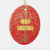 ハッピークリスマスレッド&金ゴールドコレクション セラミックオーナメント (右)