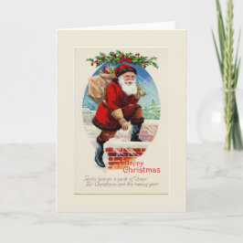 ハッピークリスマスヴィンテージサンタグリーティングカード シーズンカード