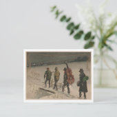 ハッピークリスマスヴィンテージバンドと楽器 ポストカード (スタンド正面)