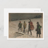 ハッピークリスマスヴィンテージバンドと楽器 ポストカード (正面/裏面)