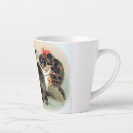 ハッピークリスマスヴィンテージ猫ラテマグカップ カフェラテマグ (右)