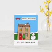 ハッピークリスマス叔母フェスティバルハウス カード (黄色い花)