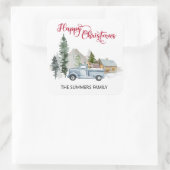 ハッピークリスマス封筒用シール素朴トラックウッズ スクエアシール (バッグ)