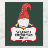 ハッピークリスマス小妖精や小人カスタムワインラベル ワインラベル (シングルラベル)