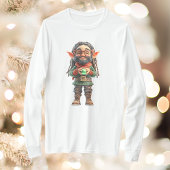 ハッピークリスマス小妖精や小人メンズティー Tシャツ