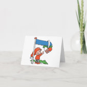 ハッピークリスマス小妖精や小人 サンキューカード (正面)