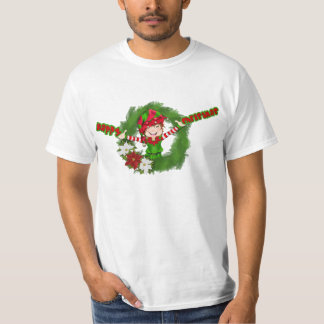 ハッピークリスマス小妖精や小人 Tシャツ