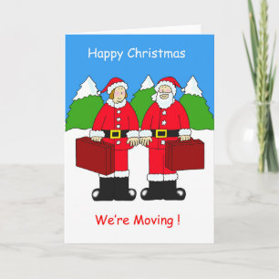 ハッピークリスマス新しい住所ミスター&ミセスクロース シーズンカード
