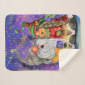 ハッピークリスマス格言ベビーシェルパブランケット シェルパブランケット (正面(横))