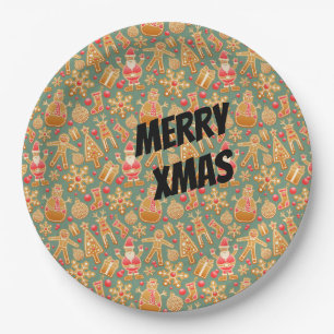 ハッピークリスマス記号 ペーパープレート