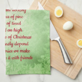 ハッピークリスマス詩キッチンタオル キッチンタオル (四つ折り)