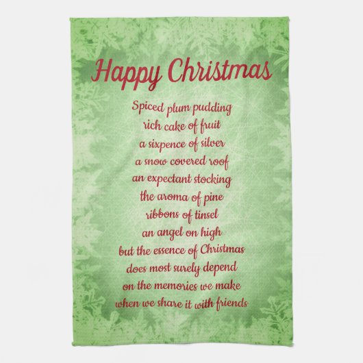 ハッピークリスマス詩キッチンタオル キッチンタオル (縦)