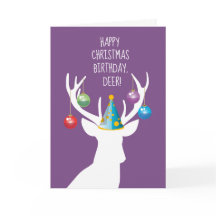 ハッピークリスマス誕生日ディアカード