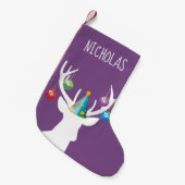 ハッピークリスマス誕生日ディアーストッキング スモールクリスマスストッキング (正面 (吊り時))