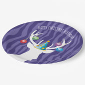 ハッピークリスマス誕生日ディアーパーティー ペーパープレート (アングル)